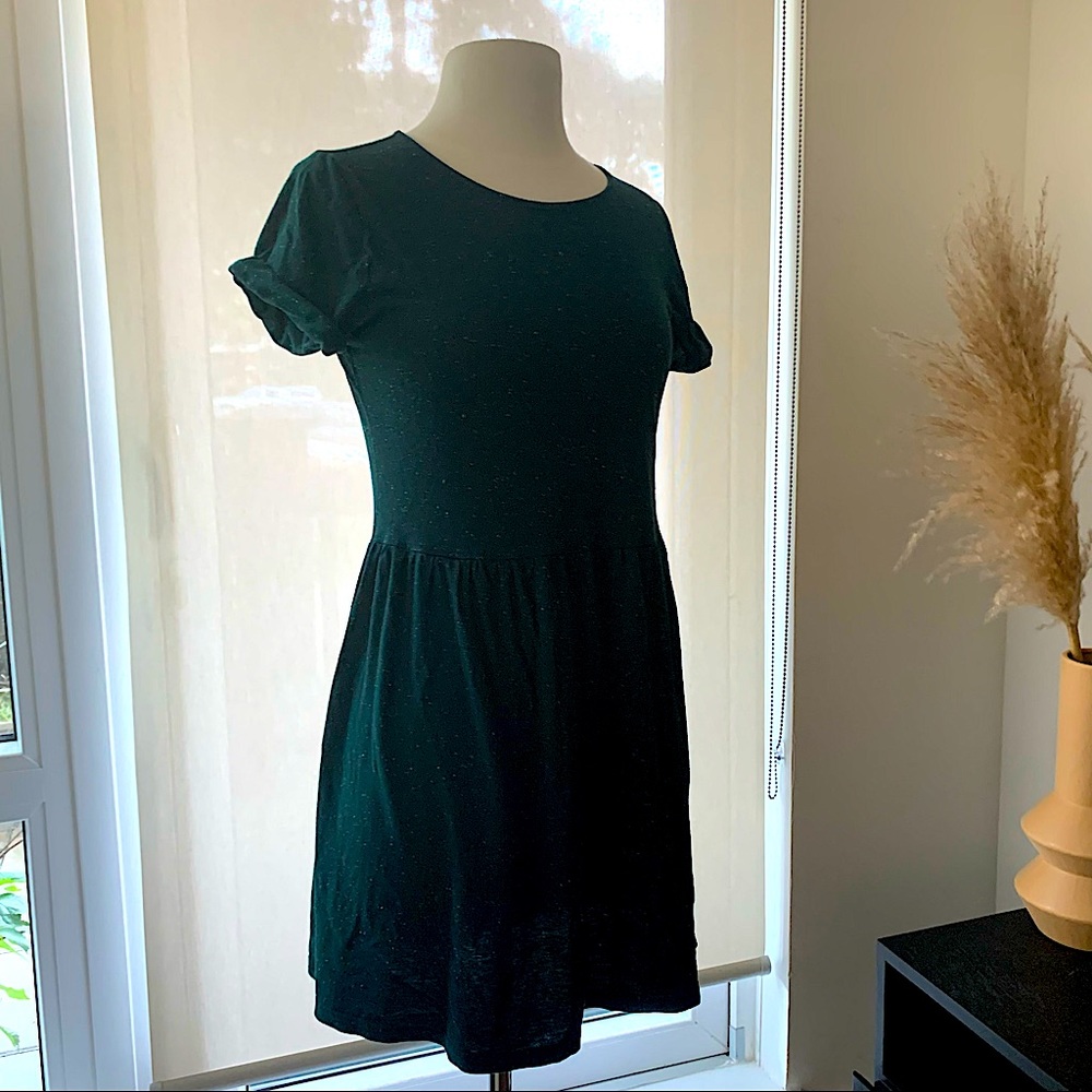 TOPSHOP Forest Green Speckled T shirt Dress